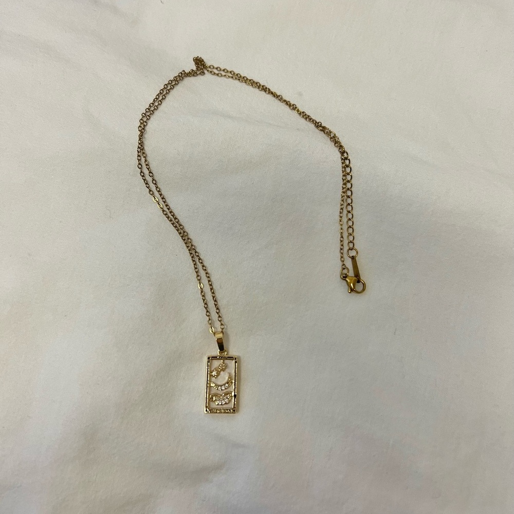 Kendra Scott Gold Rectangular Crescent & Star Pendant Necklace